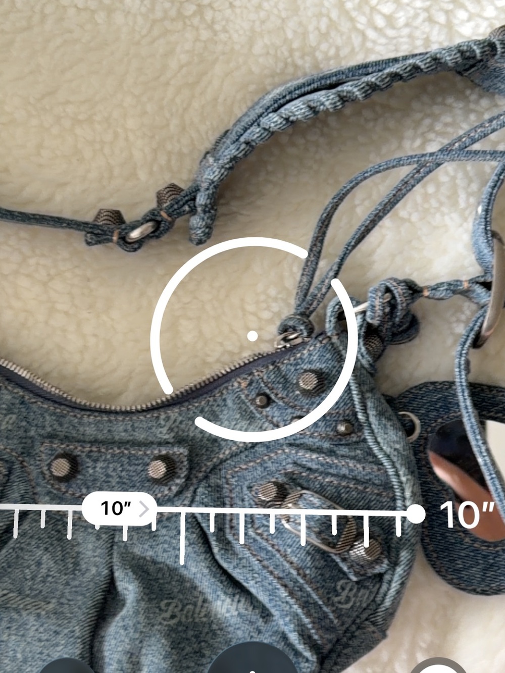 Small Balenciaga denim cagole bag - Picture 10 of 11